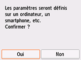 Écran Connexion facile sans fil : Les paramètres seront définis sur un ordinateur ou un smartphone, etc.
